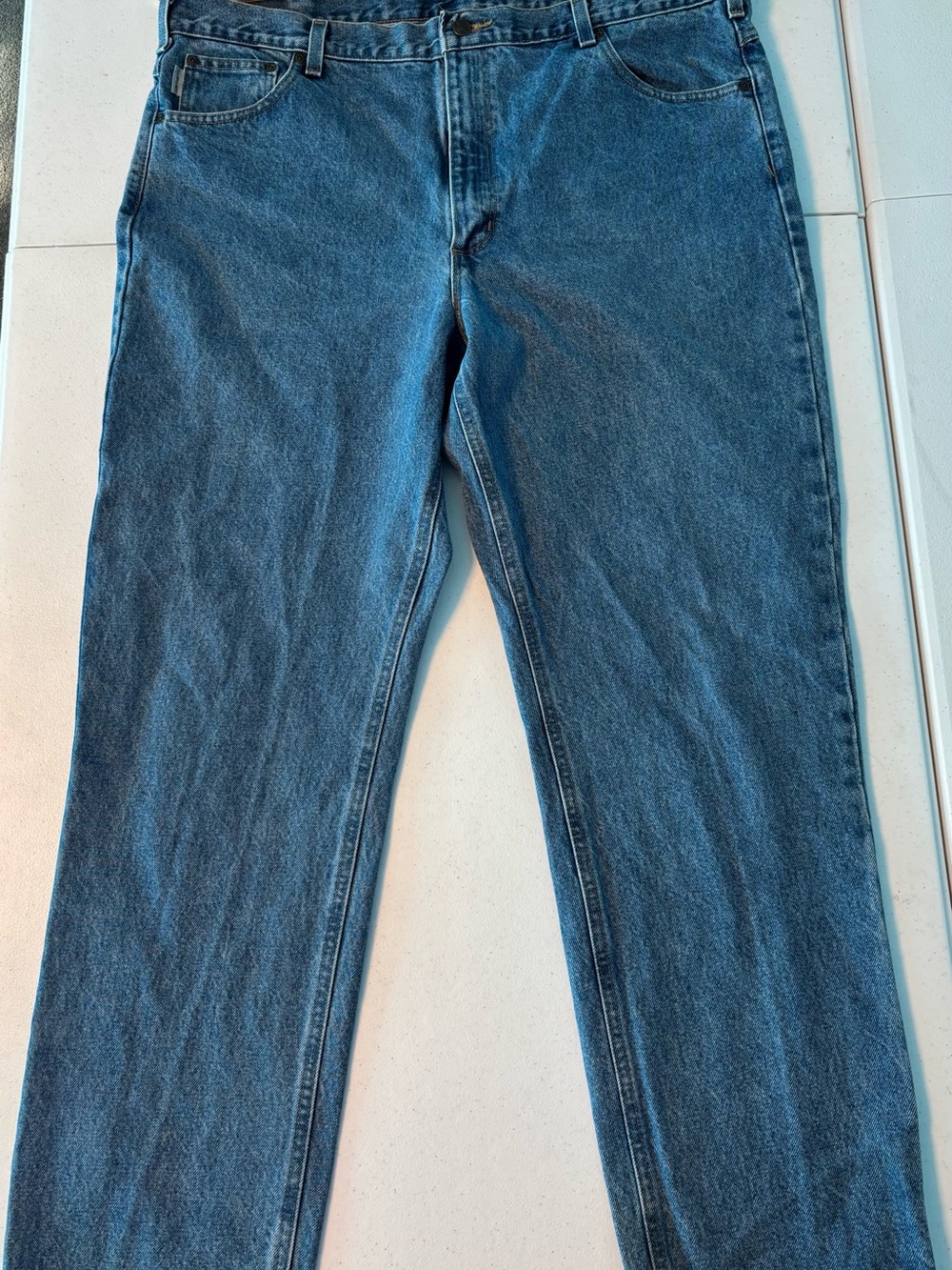 Carhartt Men's Straight Jeans in Dark Blue Denim 42x32